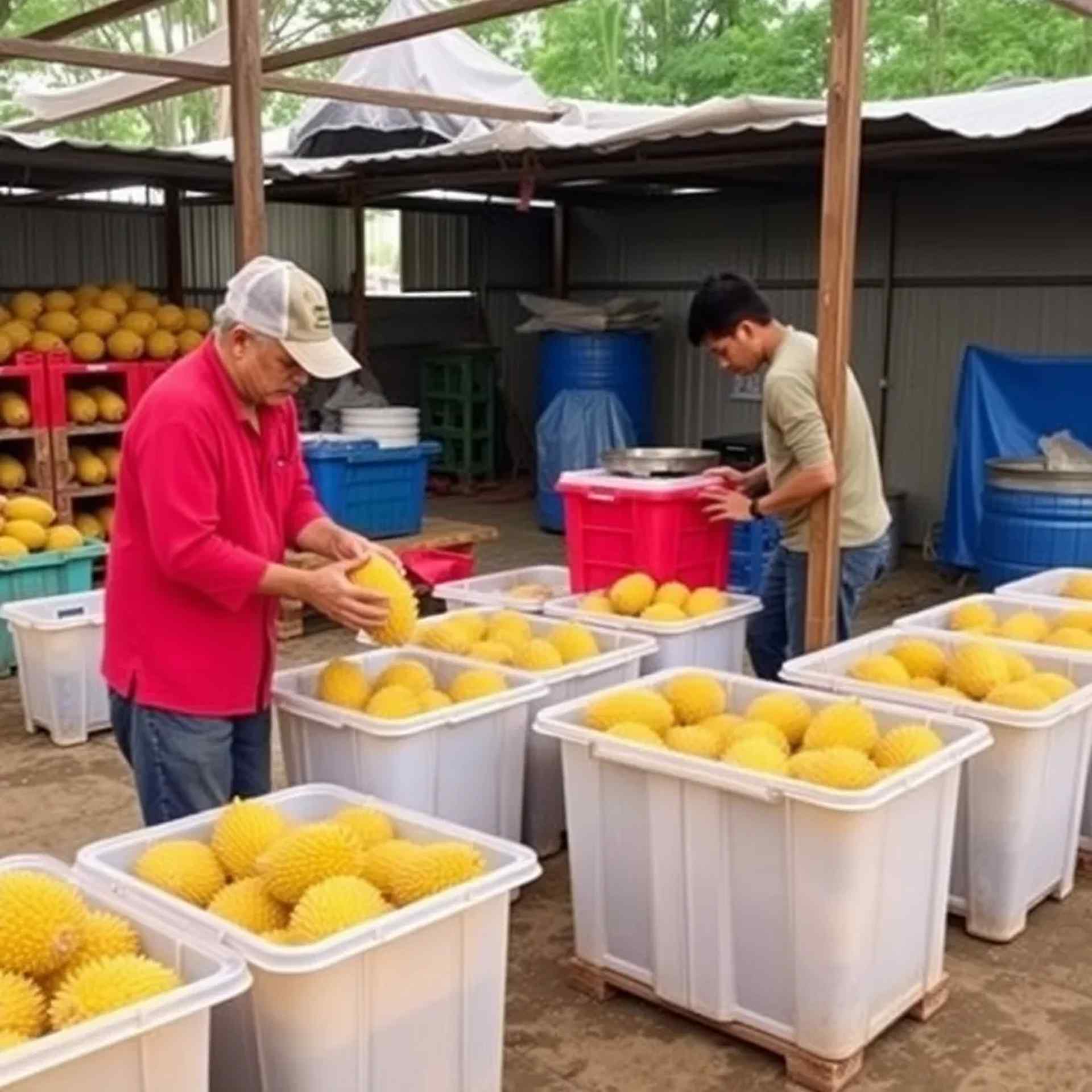 Farmer using our containers